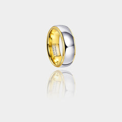 Limvida "Iron King" Gold-Plated Large Smooth-surfaced Tungsten Steel Ring