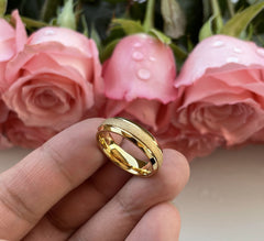 Limvida "Golden God of War" Sandblasted Tungsten Steel Ring