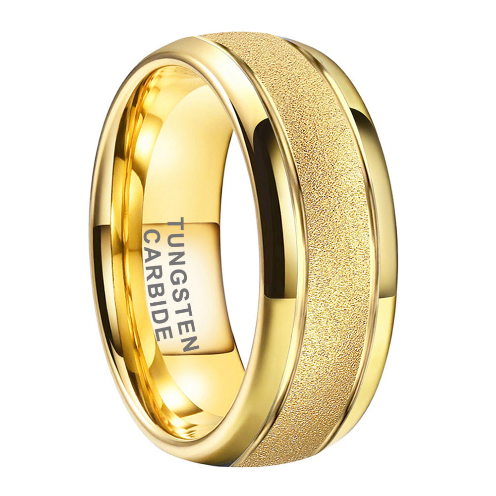 Limvida "Golden God of War" Sandblasted Tungsten Steel Ring