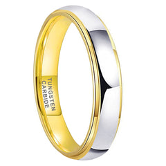 Limvida "Iron King" Gold-Plated Large Smooth-surfaced Tungsten Steel Ring