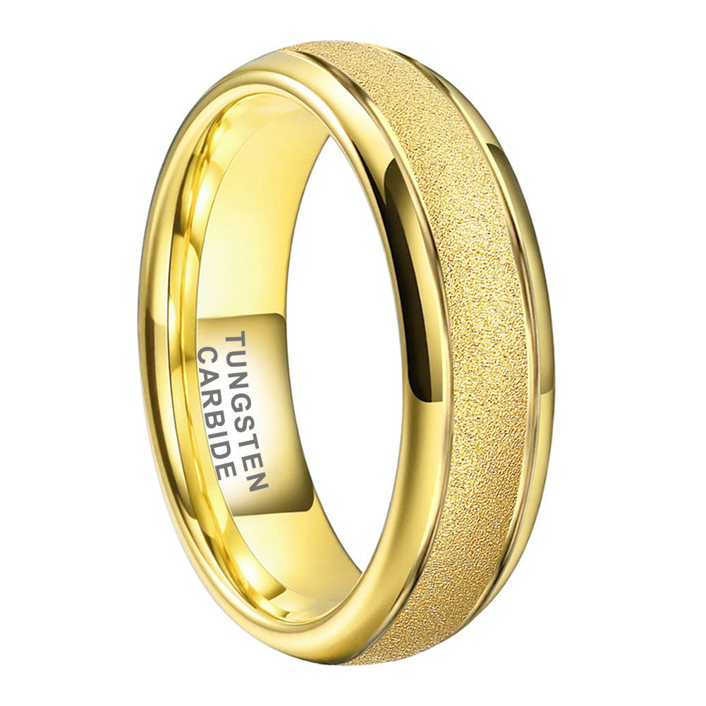 Limvida "Golden God of War" Sandblasted Tungsten Steel Ring