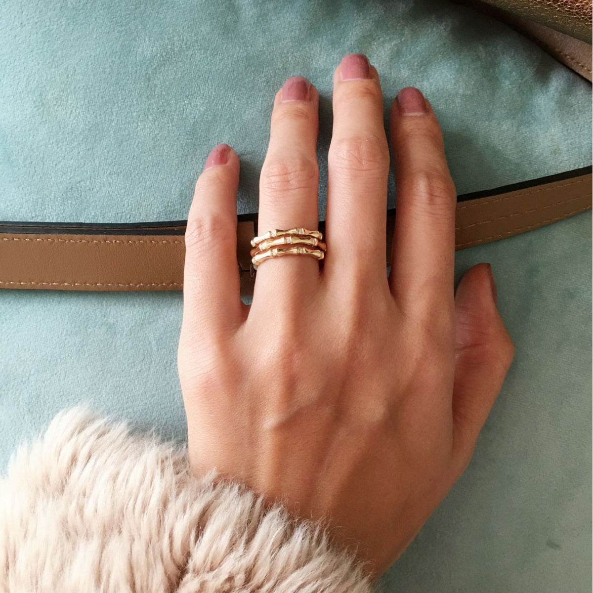 Limvida“Bamboo Resilience” Resilient Bamboo Knot 18K Gold Ring