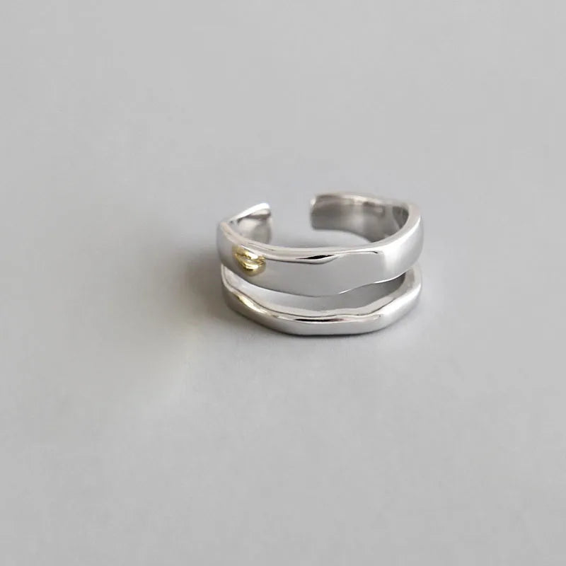 Elegant Twist Two Circle Rings