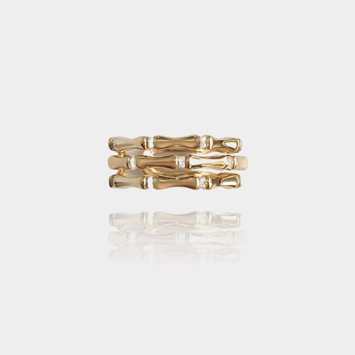 Limvida“Bamboo Resilience” Resilient Bamboo Knot 18K Gold Ring