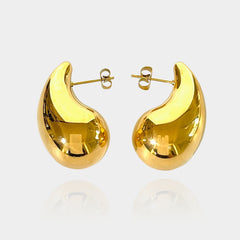 Stainless Steel 18K Gold Pvd Plated Chunky Dome Teardrop Studs Kylie Waterdrop Earrings