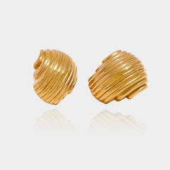 Stainless Steel Geometric Chunky Stud Earrings 18K PVD Plated Gold Color