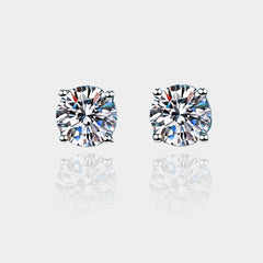 2.0ct Moissanite Earrings for Women Lab Grown Diamond Ear Studs 925 Sterling Silver