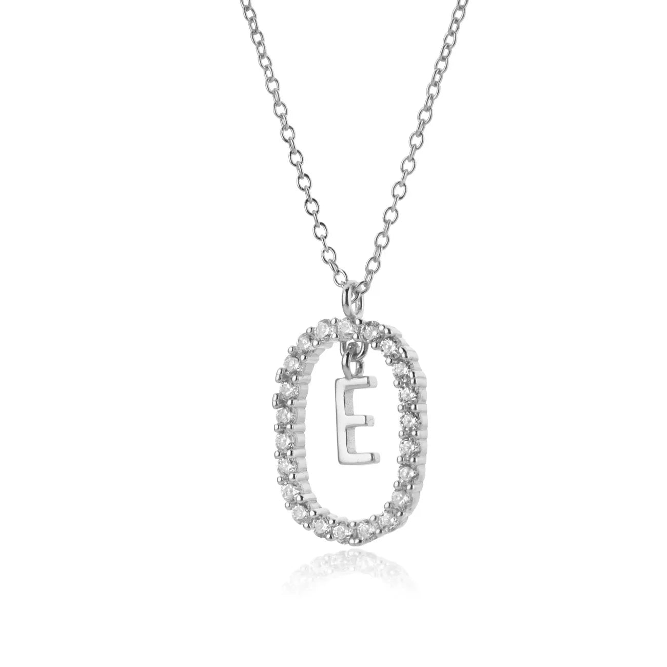 925 Sterling Silver Gold Initial Letters Alphabet NecklaceFashion Crystal