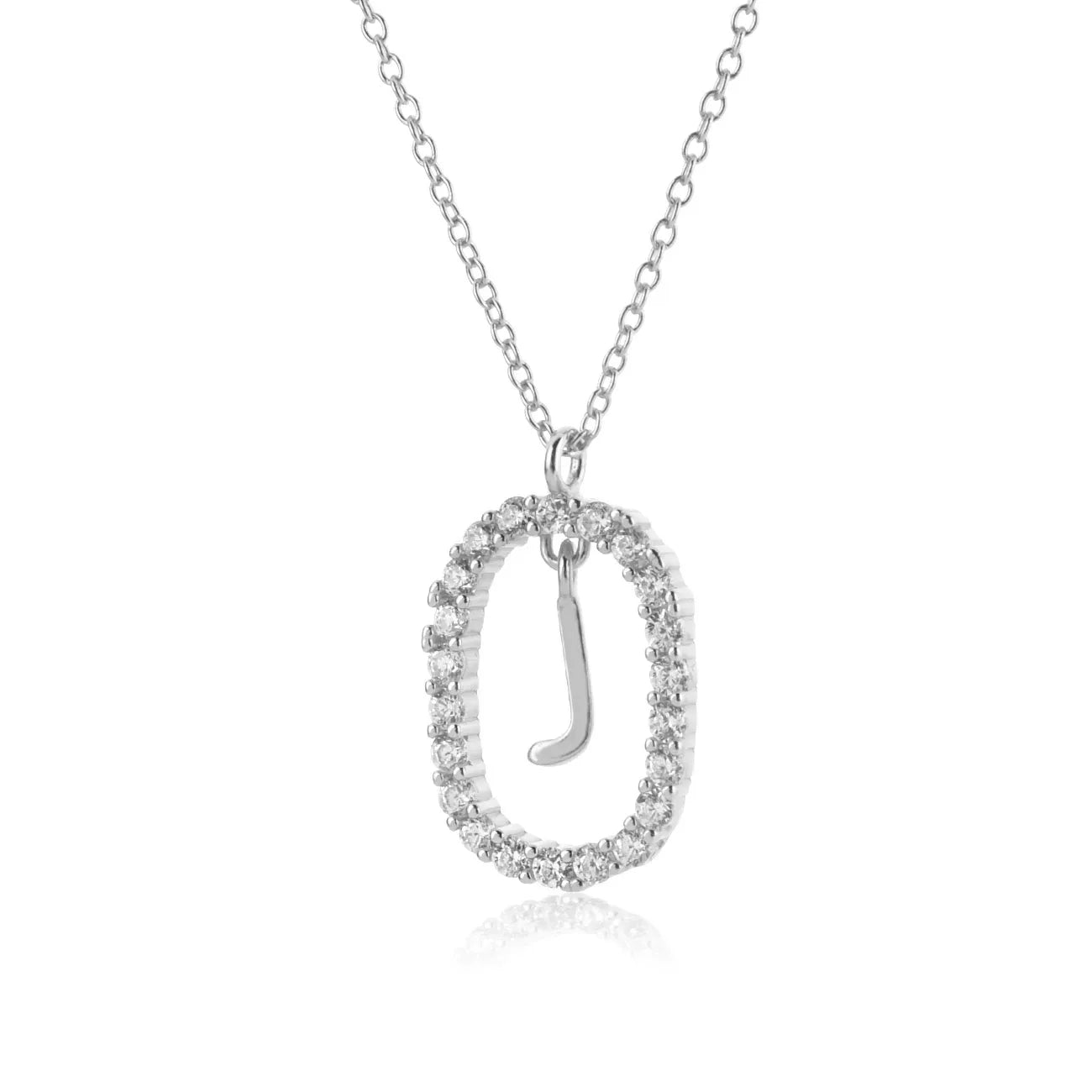 925 Sterling Silver Gold Initial Letters Alphabet NecklaceFashion Crystal