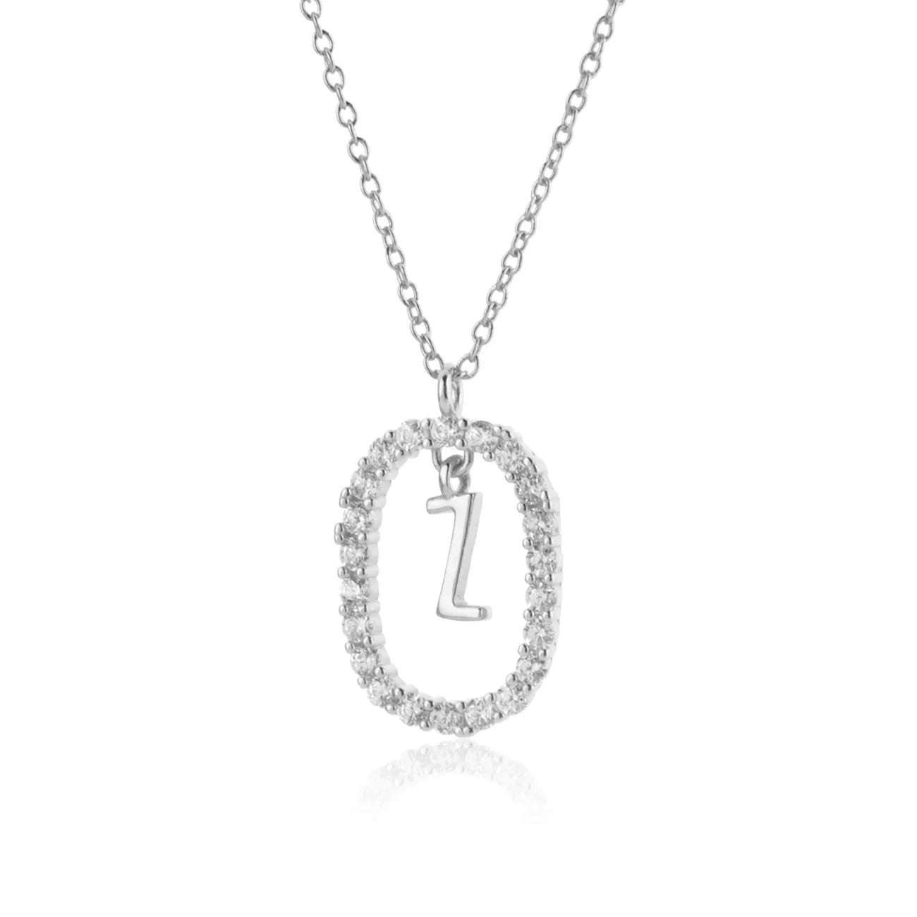 925 Sterling Silver Gold Initial Letters Alphabet NecklaceFashion Crystal