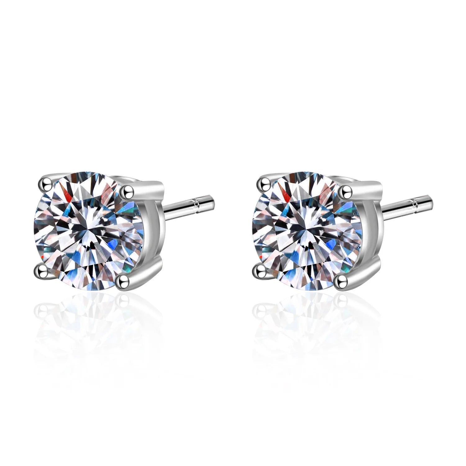 2.0ct Moissanite Earrings for Women Lab Grown Diamond Ear Studs 925 Sterling Silver