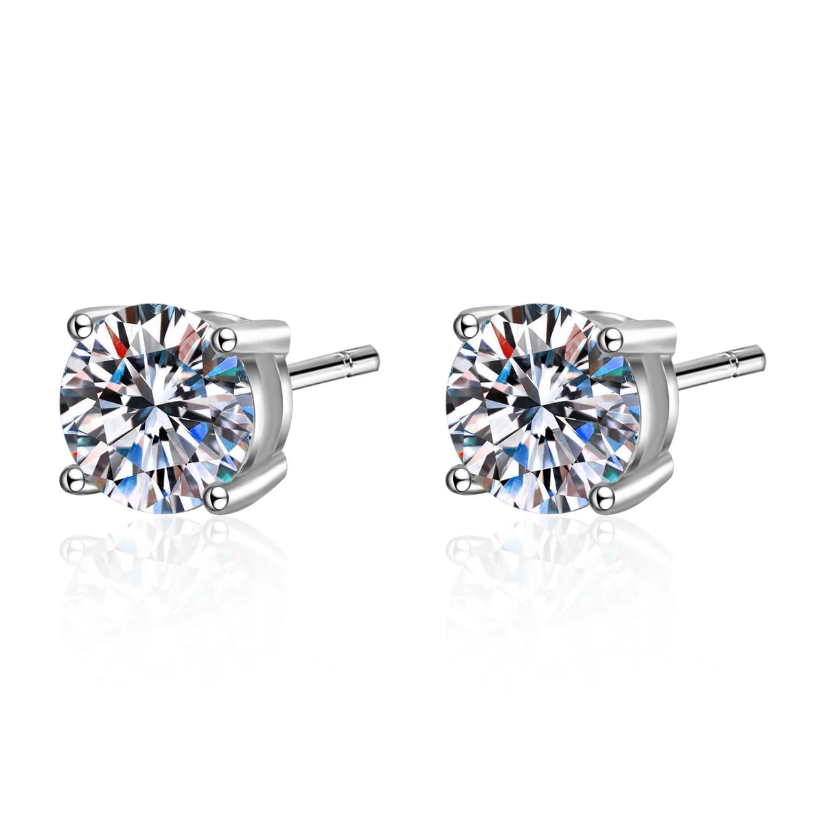 2.0ct Moissanite Earrings for Women Lab Grown Diamond Ear Studs 925 Sterling Silver