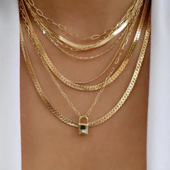 Bohemia Gold Color Multiple Styles Necklace For Women Trendy Multi-Layer Crystal Pendant Necklaces Set Jewelry Gifts
