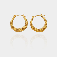 Trendy Minimalist Geometric Titanium Steel Gold Plated Ear Clip Refined Grace Twist Earring